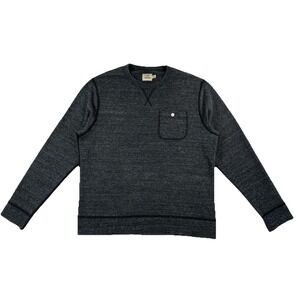 Flint & Tinder French Terry Pocket Crew Sweatshirt Dark Gray USA Men's Large